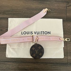 Original LV, with box. Pink strap with round coin purse.